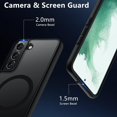 thumbnail image 3 of Magnetic Case for Samsung Galaxy S22, Translucent Matte Anti-Fingerprint,Compatible with MagSafe,Slim Fit Shockproof Protective Phone Case for Galaxy S22 (Black), 3 of 12