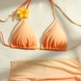 thumbnail image 3 of Lenago Swim Shorts Women Bathing Suit for Women Women Swim Suits Women's Three Piece Set Bikini Gradient Ribbon Hairpin Swimsuit Orange S, 3 of 3