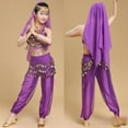 thumbnail image 2 of Girls Belly Dance Set with Waist Chain Accessories for Performance Halloween Party, 2 of 4