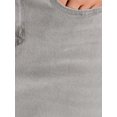 thumbnail image 5 of INSPIRE CHIC Women's Denim Skirts High Waist Back Slit Knee Length Jean Skirts Grey XL, 5 of 6