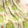 thumbnail image 3 of Yellow Cartoon Dinosaurs Flowers Hearts Pattern Blanket,Comfortable Soft Flannel Throw Blanket,All Season,Warm Lightweight Blankets for Sofa Bed Couch Living Room Chair,30"x40", 3 of 4