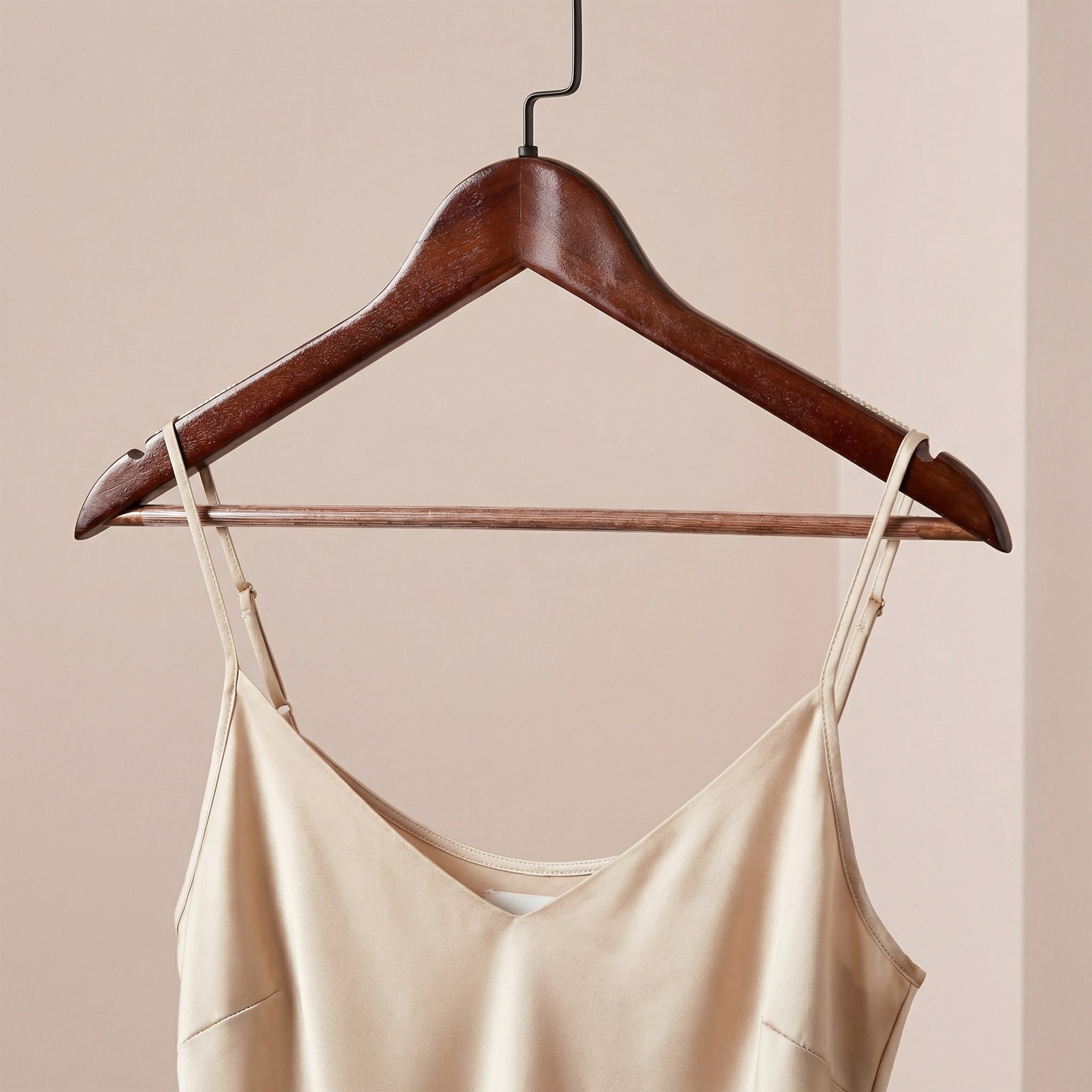 Unique Bargains 2Pcs Wood Nonslip Durable Hangers Black
