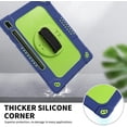 thumbnail image 4 of SOATUTO for Samsung S8 Plus S7 Plus S7 FE 12.4 inch Tab Case with S Pen Holder Kickstand Shoulder Hand Strap Hybrid Kids Friendly Case for Samsung Galaxy S8 Plus / S7 FE SM-T730 T736 - Navy+Green, 4 of 6