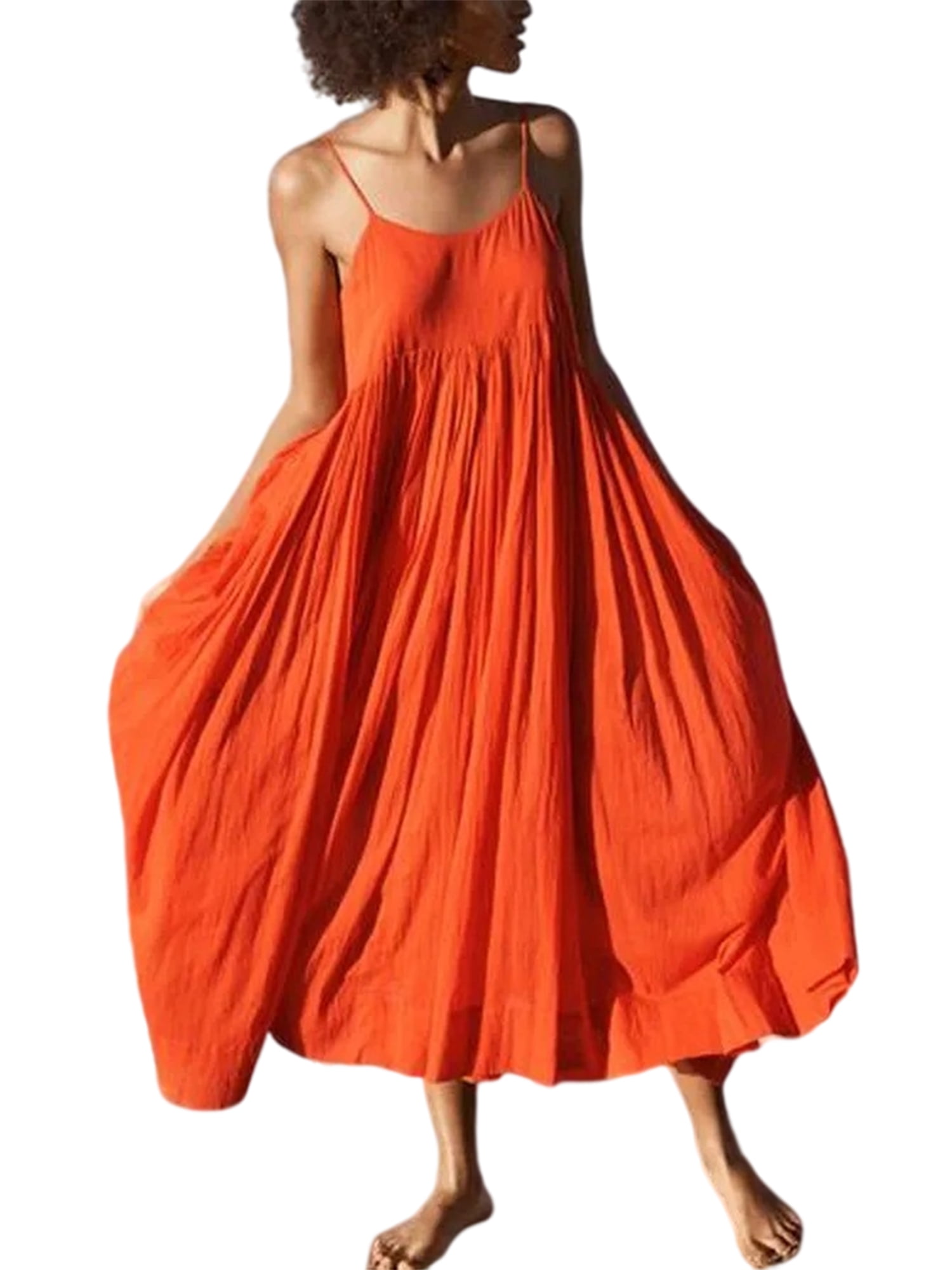 Haite Women Scoop Neck Sleeveless Summer Beach Sundress Kaftan