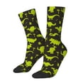thumbnail image 2 of Uemuo Cute Cartoon Dinosaurs Pattern Women's Crew Socks, Soft Durable Breathable Moisture-Wicking with Odor Control Cotton socks, 2 of 9
