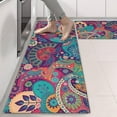 thumbnail image 2 of Kitchen Rugs Sets Of 2,Purple Pioneer Flower and Paisley Pattern Anti Fatigue Kitchen Mat Rugs Non Slip Washable,Decorative Kitchen Floor Mats for Kitchen,Sink,Laundry,17"X47", 2 of 5