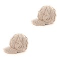 thumbnail image 1 of Qarigey Gorro de punto de otoño invierno para niña, gorro de Skullies a rayas cálidas, gorros tejidos de lana para mujer, gorro de vendedor Type2 NO2, 1 of 6