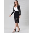 thumbnail image 3 of Cárdigan Allegra K de Manga Larga floral Transparente para Mujer Negro XS, 3 of 6