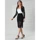 thumbnail image 3 of Cárdigan Allegra K de Manga Larga floral Transparente para Mujer Negro XS, 3 of 6