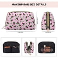 thumbnail image 2 of Cute Grape Pink Makeup Bag, Large Capacity Travel Cosmetic Bag for Women Girls- Travel Toiletry Bag Leather Portable Waterproof Makeup Case Organizer with Handle, 2 of 4