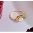 thumbnail image 2 of 2Ct Round Cut Natural Moissanite Women's Engagement Ring 14K Yellow Gold Plated, 2 of 3