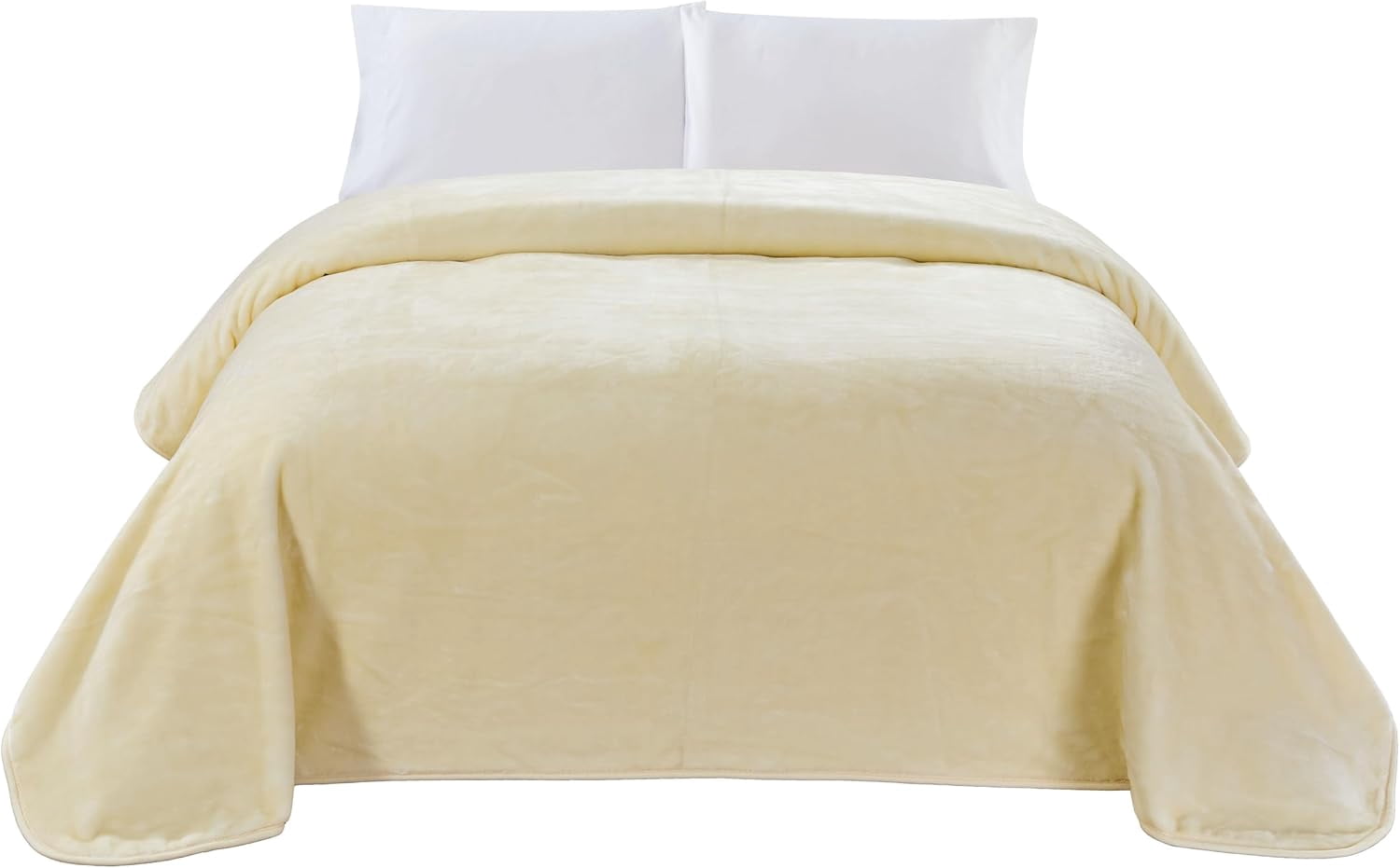 Chezmoi Collection Heavy Thick Korean Style Faux Mink Blanket Single Ply 9 Lbs, 750GSM Silky Soft Plush Raschel Mink Blanket, 92" x 106" US King Size, Solid Beige