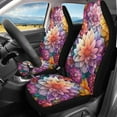 thumbnail image 2 of Yuyamidu Dahlia Car Seat Covers 2 Pcs Stretch Polyester Fabric Cover Waterproof Car Seat Cover Easy Installation Universal Size Fit for Most Cars SUVs Trucks Vans, 2 of 7