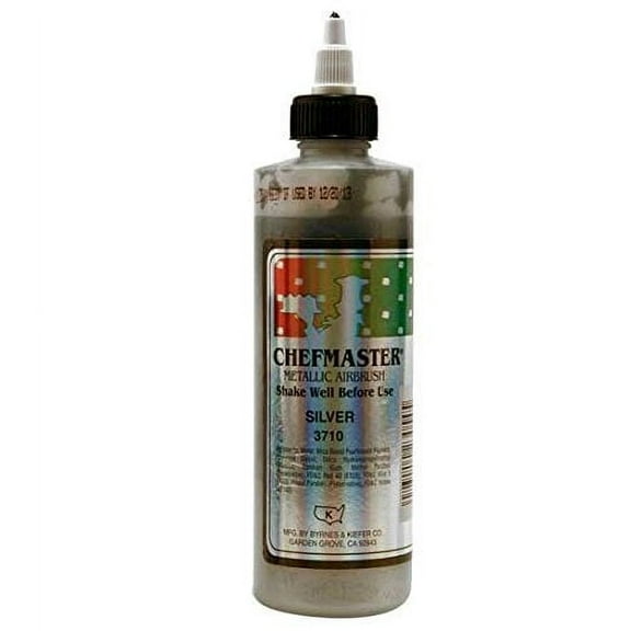 Chefmaster Airbrush Food Color, 9-Ounces, Metallic Silver