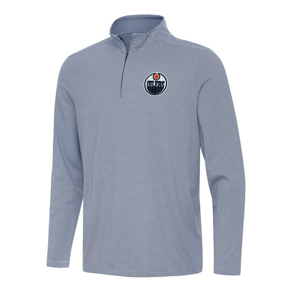 Men's Antigua  Navy Edmonton Oilers Twine Quarter-Zip Top