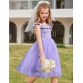 thumbnail image 4 of Vestido Arshiner de Pascua y primavera de tul con hombros descubiertos para niña, 4 of 6