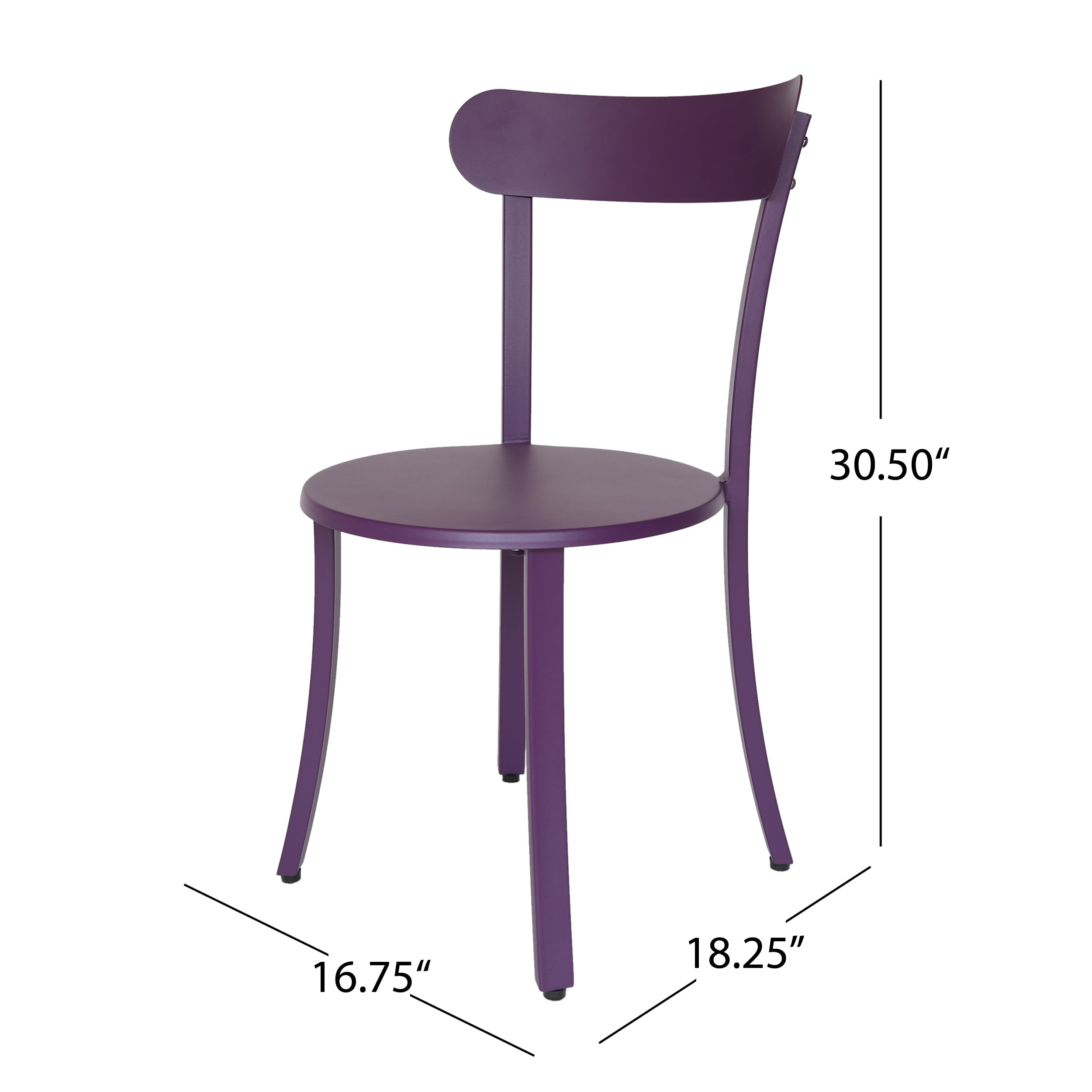 Easton Outdoor 3 Piece Iron Bistro Set, Matte Purple