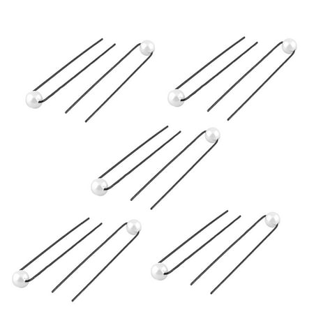 10 Pcs U Shaped Hair Pins White Plastic Detailing Black U Pick Hairstyle DIY Hair (Best Hairstyle For M Shaped Hairline)