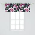 thumbnail image 2 of Lily Flowers Window Valance, Watercolor Design Leafy Flowers Vintage on Dark Jungle Vibes Backdrop, Curtain Valance for Kitchen Bedroom with Rod Pocket, 54" X 18", Magenta Jade Green, by Ambesonne, 2 of 2