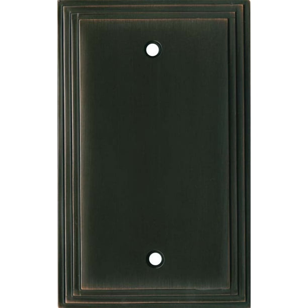 Art Deco Step Oil Rubbed Bronze Blank Wall Plates Com - Oil Rubbed Bronze Blank Wall Plate