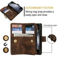 thumbnail image 3 of Decase Wallet Case for Samsung Galaxy Z Fold 5, Premium PU Leather Magnetic Closure Handbag Zipper Pocket Case Kickstand Card Slots with Hand Strap Shockproof Flip Case,Brown, 3 of 7