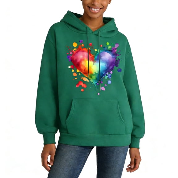 Elvqul Hooded Hoodies for Women Shirts Hooded Winter Pullover Valentine's Day Juniors Hoodies Long Sleeve