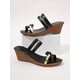 thumbnail image 3 of Women Metallic Detail Wedge Slide Sandals, Fashion Summer Sandals, 3 of 4