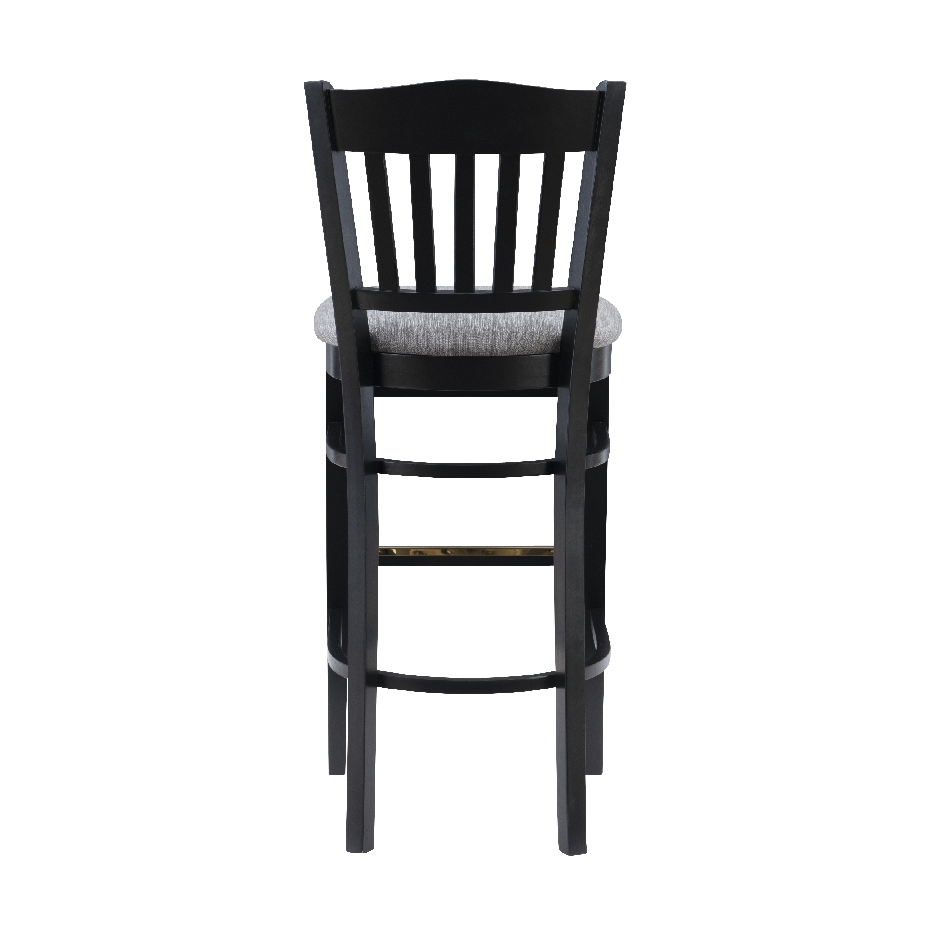 Linon Ashfield 30" Bar Stools, Black Finish with Black and Gray Fabric, Set of 2