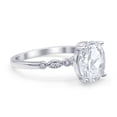 thumbnail image 2 of Solitaire Accent Oval Women Engagement Ring Cubic Zirconia 925 Sterling Silver, 2 of 5