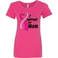 thumbnail image 3 of Inktastic Breast Cancer Awareness I Support My Mom with Pink Ribbon Women's T-Shirt, 3 of 5