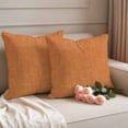 thumbnail image 2 of Vintage Linen Pillow Covers 2 Pack Pastoral Orange Linen Texture Fall Retro Pillowcase Waterproof Outdoor Throw Pillow Cover for Patio Garden Square Cushion 20”x20”, 2 of 9