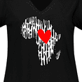 thumbnail image 4 of Inktastic Black History Month Ink Print African Heart Women's Plus Size V-Neck T-Shirt, 4 of 5