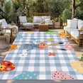 thumbnail image 2 of Spring Easter Outdoor Rug for Patio/Deck/Porch, Non-Slip Large Area Rug 6 x 9 Ft, Blue Plaid Bunny Colorful Eggs Floral Indoor Outdoor Rugs Washable Area Rugs, Reversible Camping Rug Carpet Runner, 2 of 8