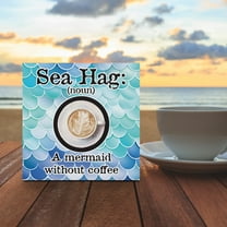 JennyGems Beach House Decor, Sea Hag a Mermaid Before Coffee, Wood Sign