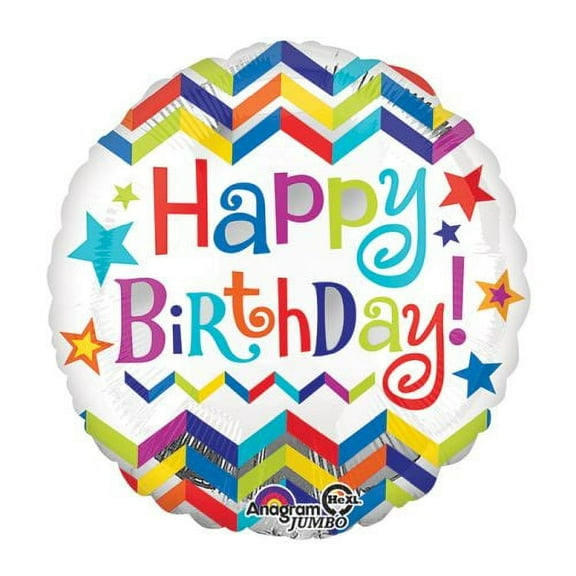 Burton & Burton 28" Birthday Chevron Star Balloon