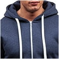 thumbnail image 4 of Odeerbi Cardigan For Men Zipper Hooded Sweater 2024 New Trendy All-Match Coat Solid Color Cardigan Navy, 4 of 8