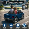 thumbnail image 4 of RAM 24V Ride on Cars for Tow Kids, RAM 1500 RHO 2 Seat Battery Powered Ride on Toys with Remote Control, 4 Wheels Suspension Trunk, LED Light, MP3 Player, Electric Car for Kids Boy Girl Gift, Blue, 4 of 10