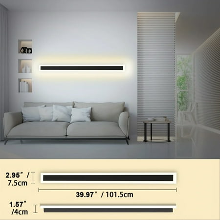 

DGSDDK Outdoor Long Wall Light 24W Modern Wall Sconce Fixture Long Strip Wall Lamps Waterproof Courtyard Balcony Porch