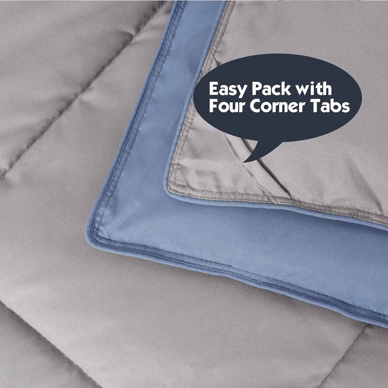 HIG Light Weight Down Alternative Comforter Set, Twin, Dust Blue, Reversible