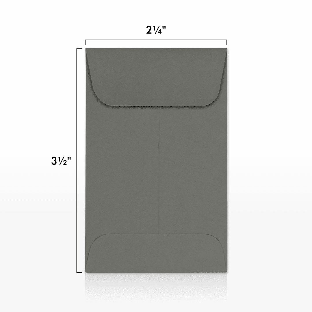 Luxpaper #1 Coin Envelopes W/ Moistenable Glue, Smoke Grey, 2 1/4in x 3 1/2in, 80lb, 250/Pack