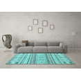 thumbnail image 3 of Ahgly Company Indoor Rectangle Abstract Light Blue Modern Area Rugs, 2' x 5', 3 of 4