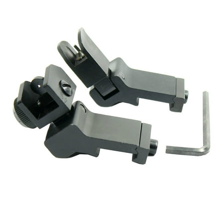 Front and Rear Flip Up 45 Degree Offset Rapid Transition Backup Iron (Best Ar 15 Backup Iron Sights)