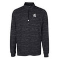 thumbnail image 2 of Men's Cutter & Buck Black Michigan State Spartans Big & Tall Traverse Camo Print Stretch Quarter-Zip Pullover Top, 2 of 3