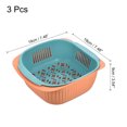 thumbnail image 2 of Cesta Colador de Frutas y Verduras Unique Bargains 3uds Doble Capa Azul Naranja, 2 of 6