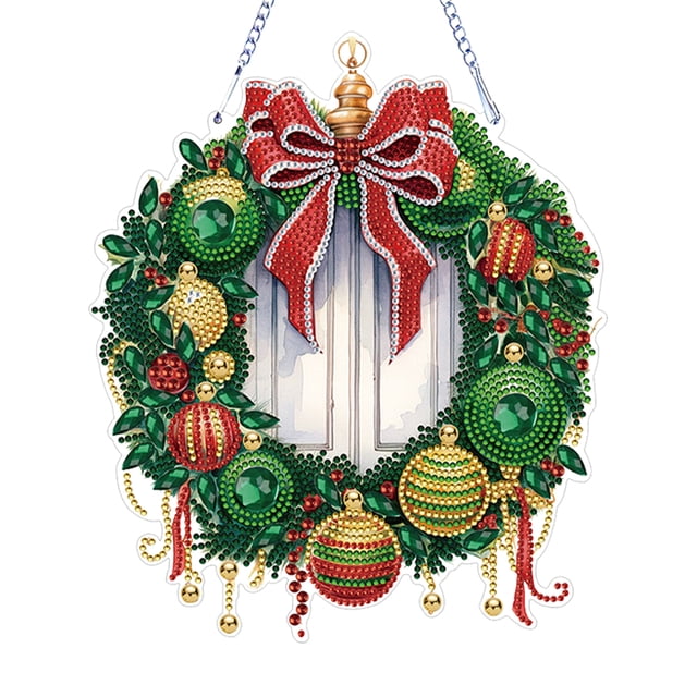 Guirnalda Pintura Artística Diamantes Con Cadena Plata para Regalo Puerta Y Ventana Del