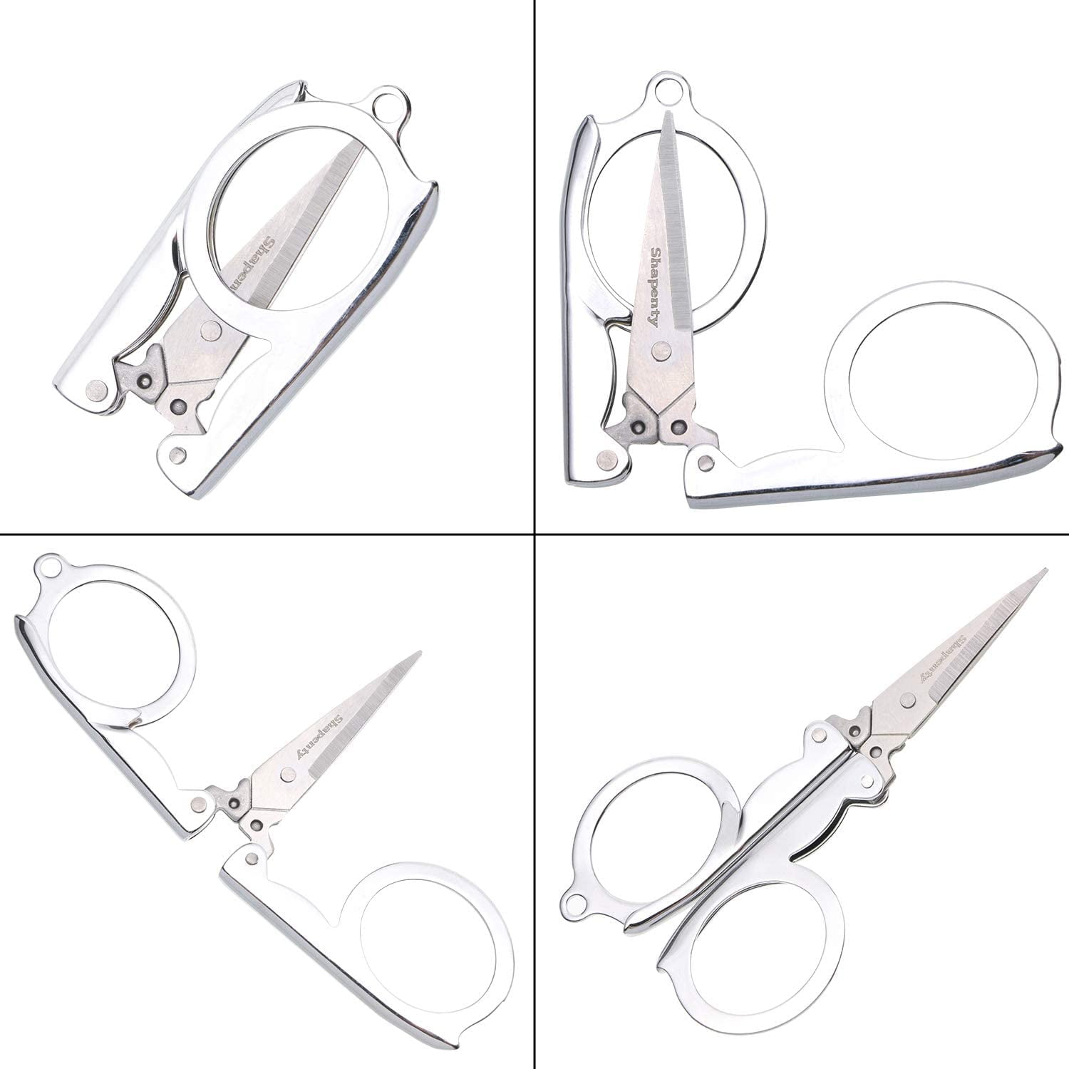 Yoqb Stainless Steel Folding Portable Travel Scissors Small Pocket Foldable Paper String Craft Shred Scissors, 15 PackA108