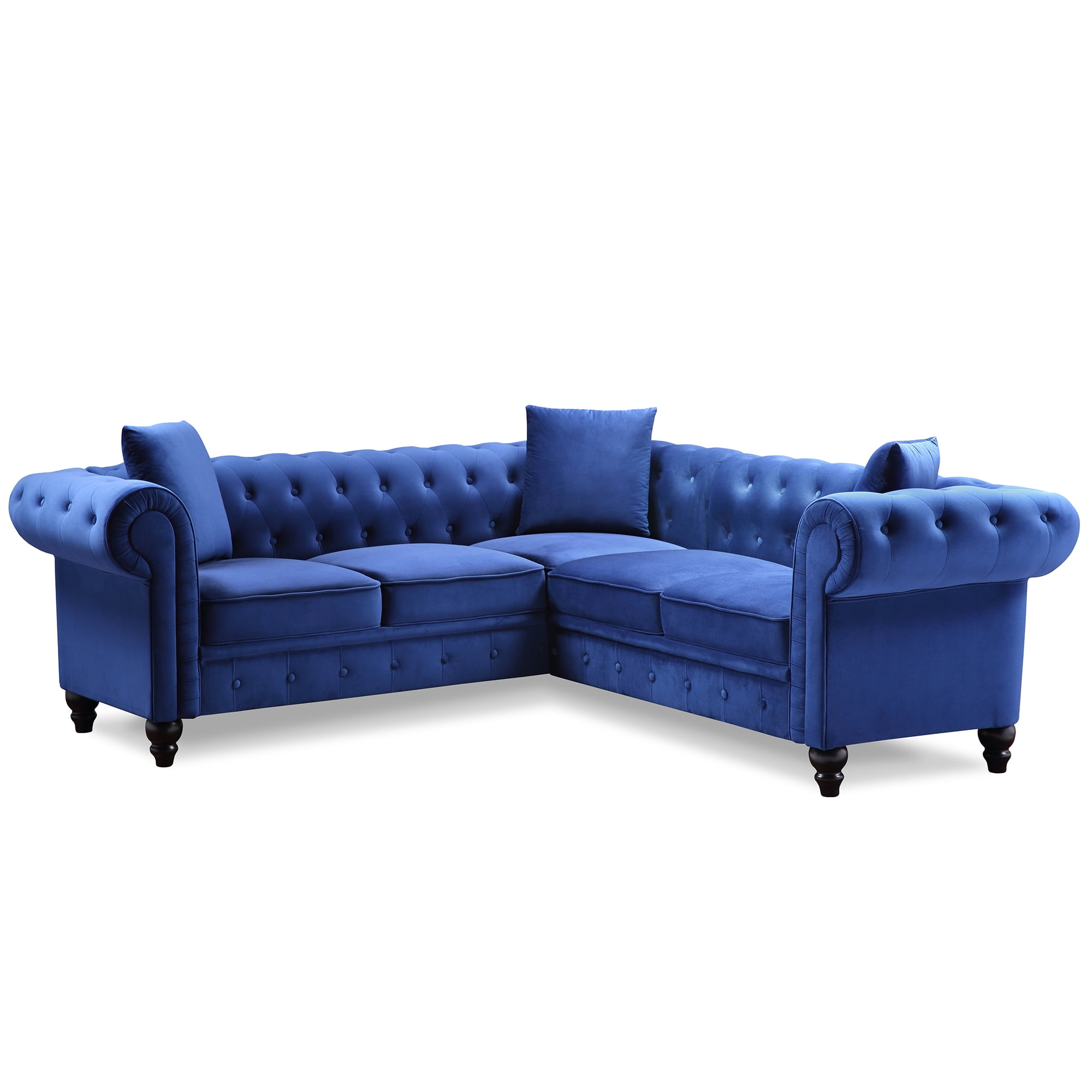 Kepooman Sectional Sofa, Blue Polyester Kepooman Sectional Sofa, Blue Polyester