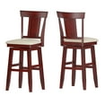 thumbnail image 2 of Weston Home Sheena Panel Back Bar Height Wood Swivel Stool, Antique Berry, 2 of 5