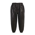 thumbnail image 2 of Chbgutlmr Kids Pants Sequin Patchwork Trousers Cinch Bottom High Elastic Waist Pants Casual Glitter Performance Dance Pants, 2 of 5