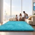 thumbnail image 4 of Alfombras junhejiamei Shag, azul turquesa, 6 x 9 pies, para sala de estar y dormitorio, 4 of 6